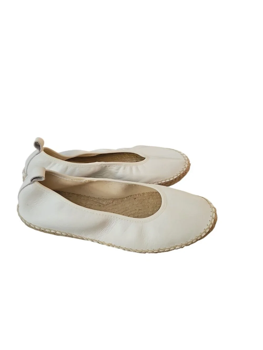 Free People 39 White Espadrille Flats - Comfortable Summer Slip-Ons Sz 8.5 WL411